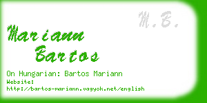mariann bartos business card